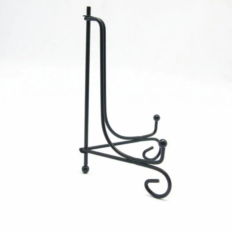 Plate Stands Iron Display Easel Photo Picture Bowl Dish Book Holder Frame Black - 5 Inch