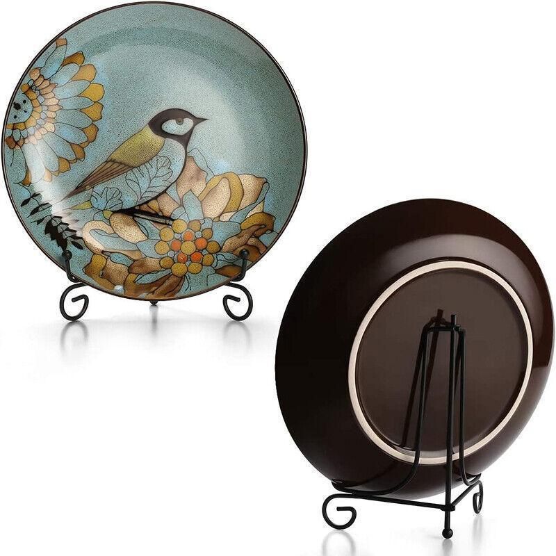 Plate Stands Iron Display Easel Photo Picture Bowl Dish Book Holder Frame Black - 7 Inch