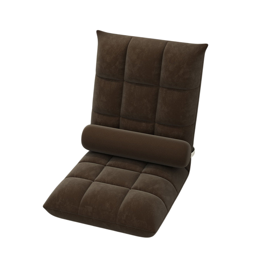 Floor Lounge Sofa Bed Chair with Lumbar Pillow Folding Adjustable Cushion - Orange