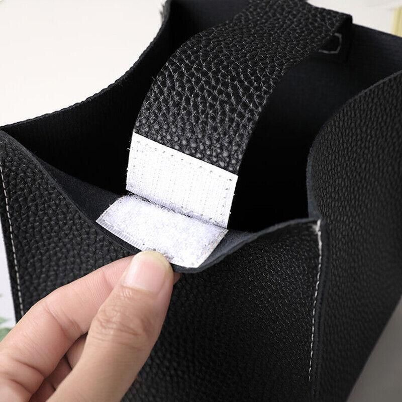 Large Size Tissue Box Dispenser Paper Holder Napkin Case Pu Leather Cover - White