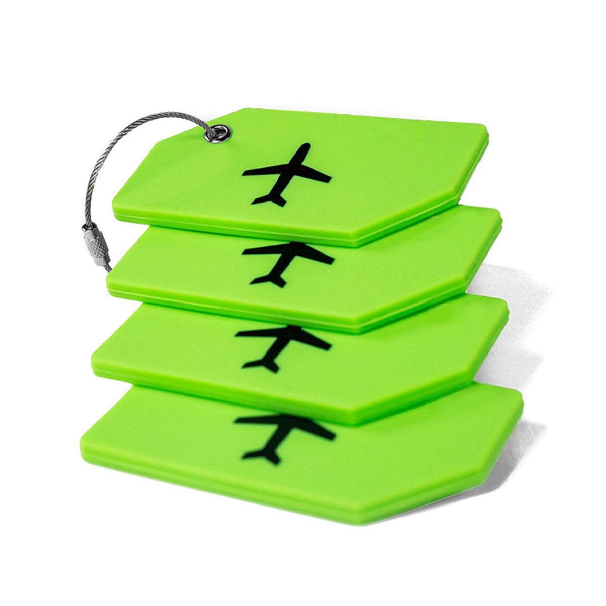 5PCS High-Quality Silicone Luggage Tags Name Address Boarding Pass Travel ID - Black