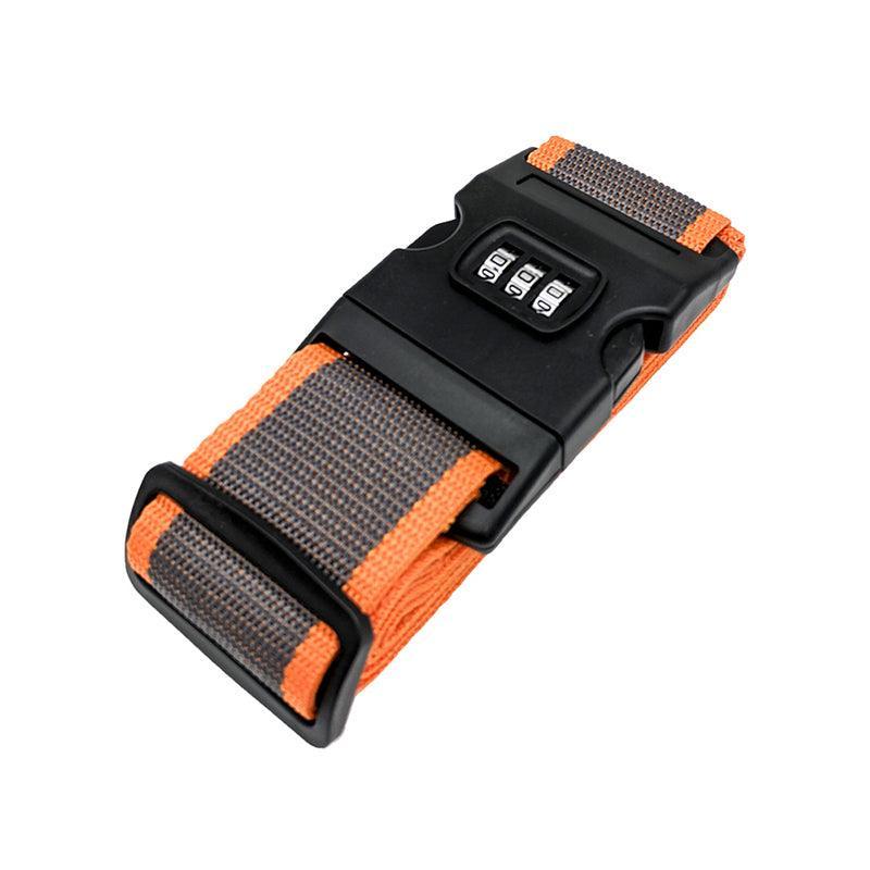 Luggage Strap Code Password Travel Suitcase Secure Lock Safe Nylon Packing Belt - Blue+Grey