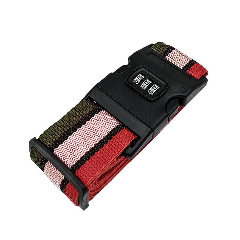 Luggage Strap Code Password Travel Suitcase Secure Lock Safe Nylon Packing Belt - Red