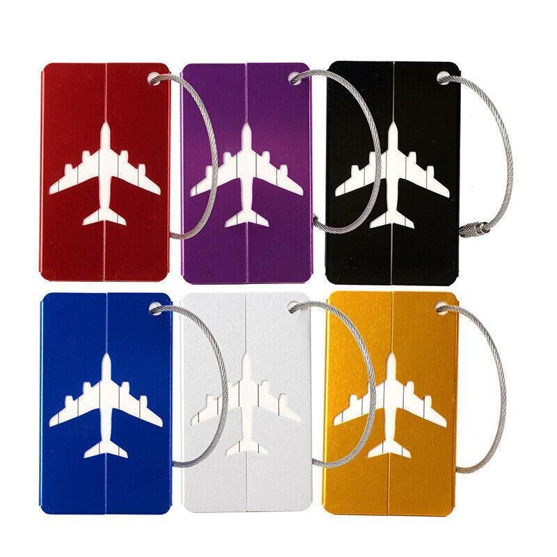 Luggage Tag Aluminum Travel Baggage Suitcase Identity Address Name Label Cards - Blue