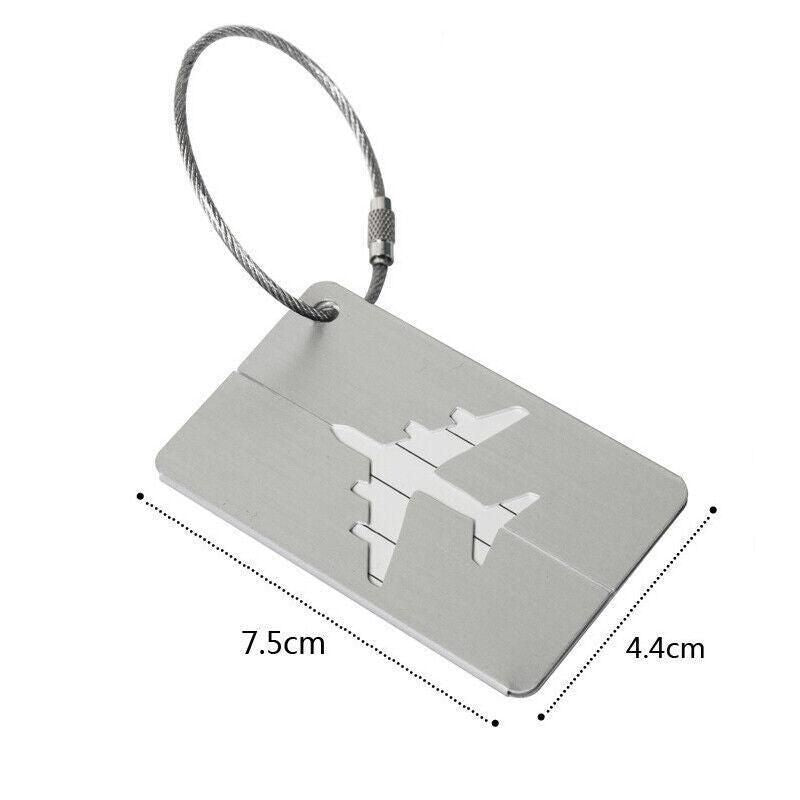 Luggage Tag Aluminum Travel Baggage Suitcase Identity Address Name Label Cards - Purple