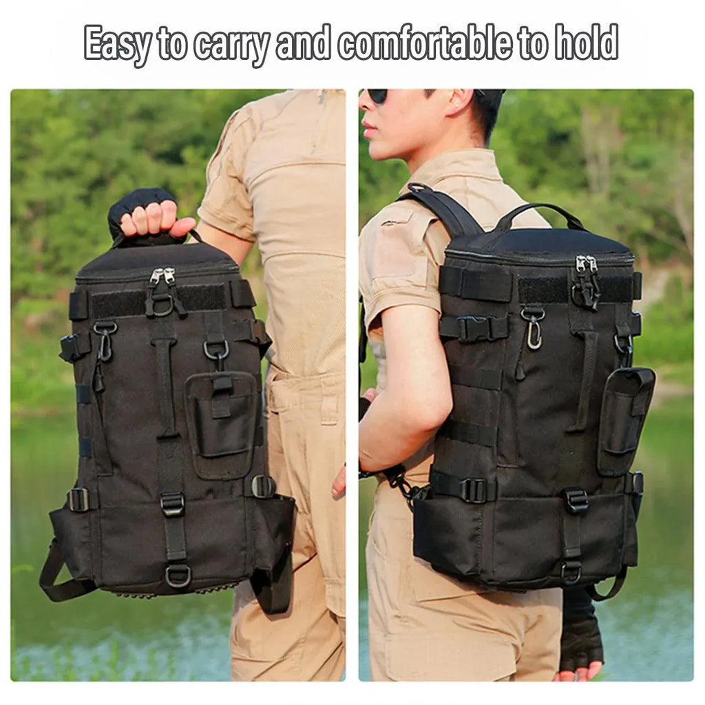 Waterproof Fishing Tackle Bag Large Capacity Multi Functional Shoulder Storage - Khaki Camouflage