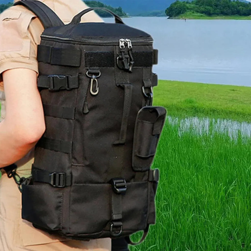 Waterproof Fishing Tackle Bag Large Capacity Multi Functional Shoulder Storage - Khaki Camouflage