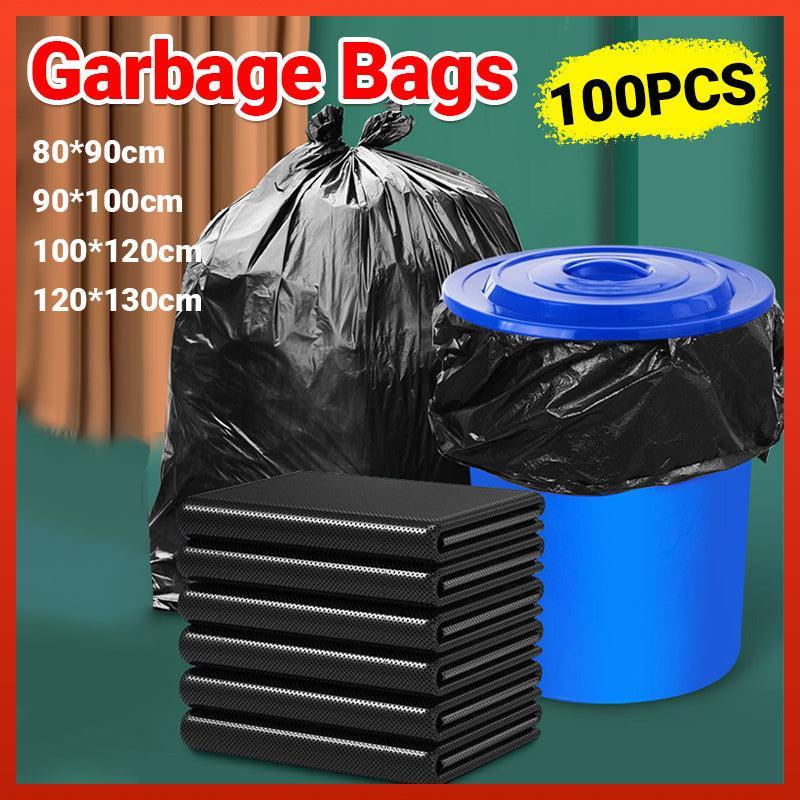 100-Pack Large Black Bin Bags – 120 × 130cm