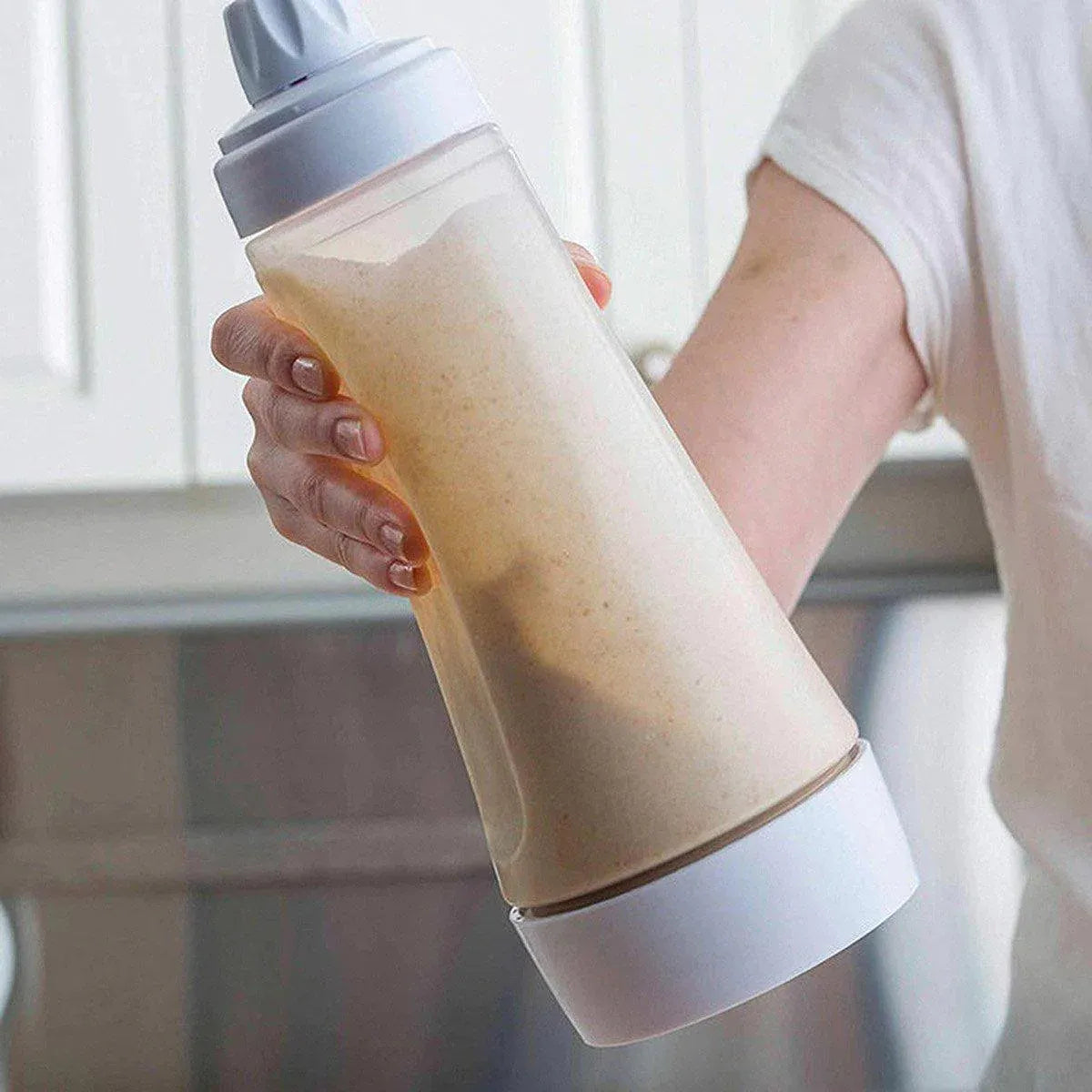 1000ml Hand Crank Batter Dispenser Mixing Jug with Scale for Muffins Pancakes