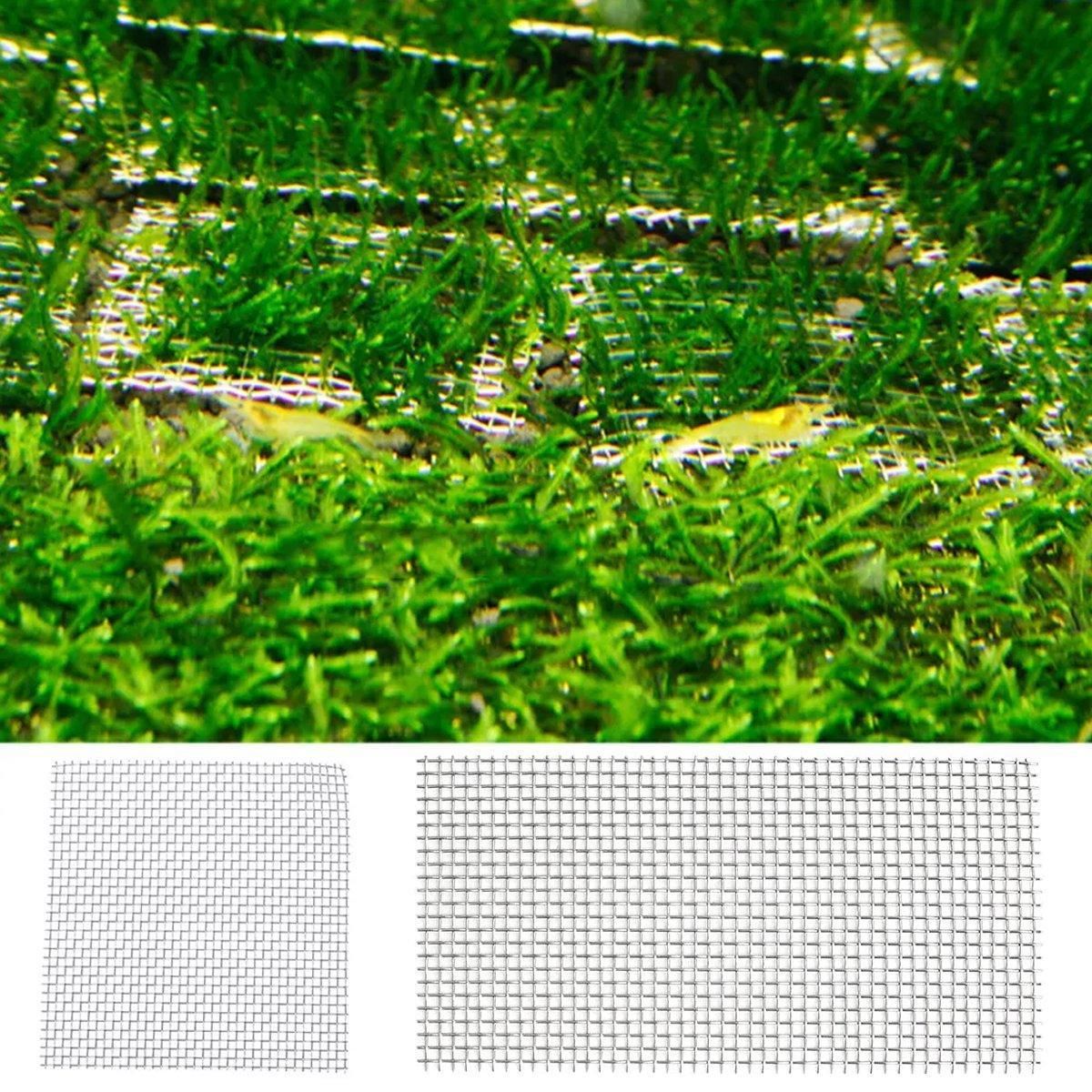 10pcs Stainless Steel Wire Mesh for Water Plants Fish Tank Aquarium Decoration - 8x8cm