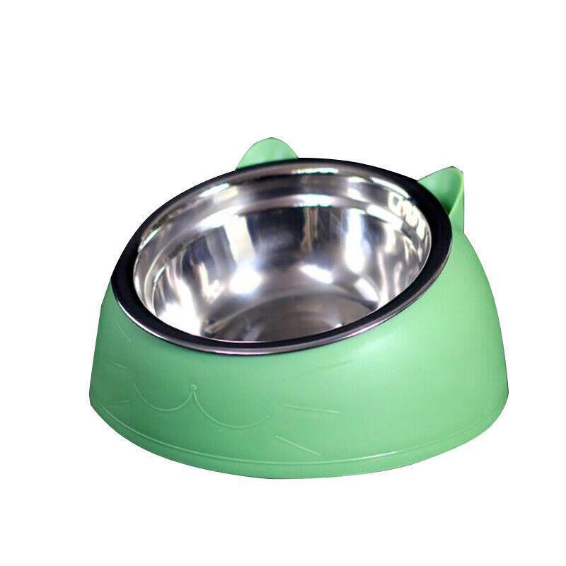 Stainless Steel Tilted Water and Food Feeder