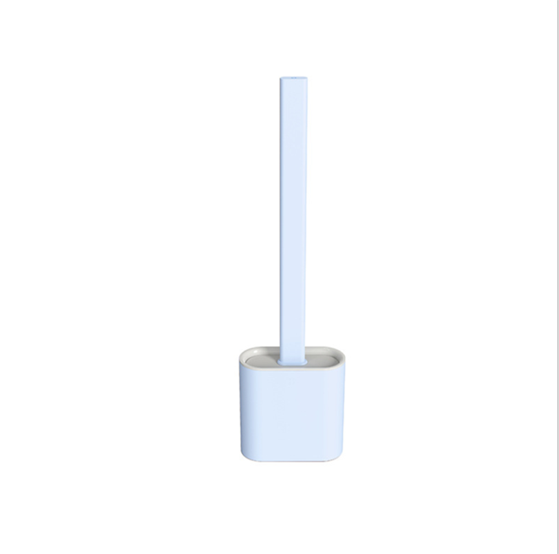 TPR Toilet Brush Set Silicone-Like Head with Holder Wall Mounted Detachable Handle - White * 1 Unit