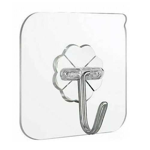 24-Piece Clear Adhesive Wall Hook Set