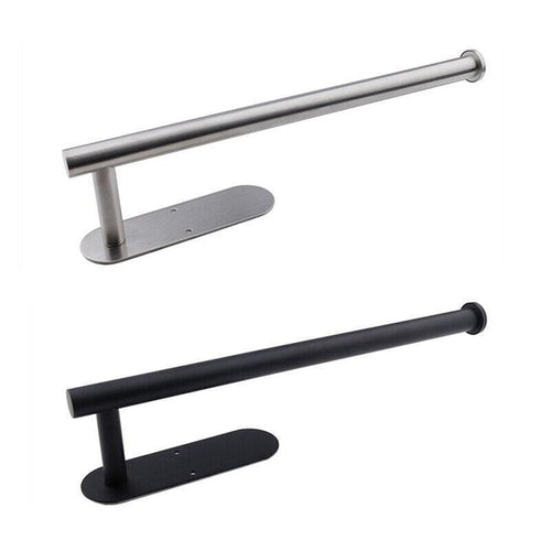 Adhesive Paper Towel Holder with Shelf – Silver