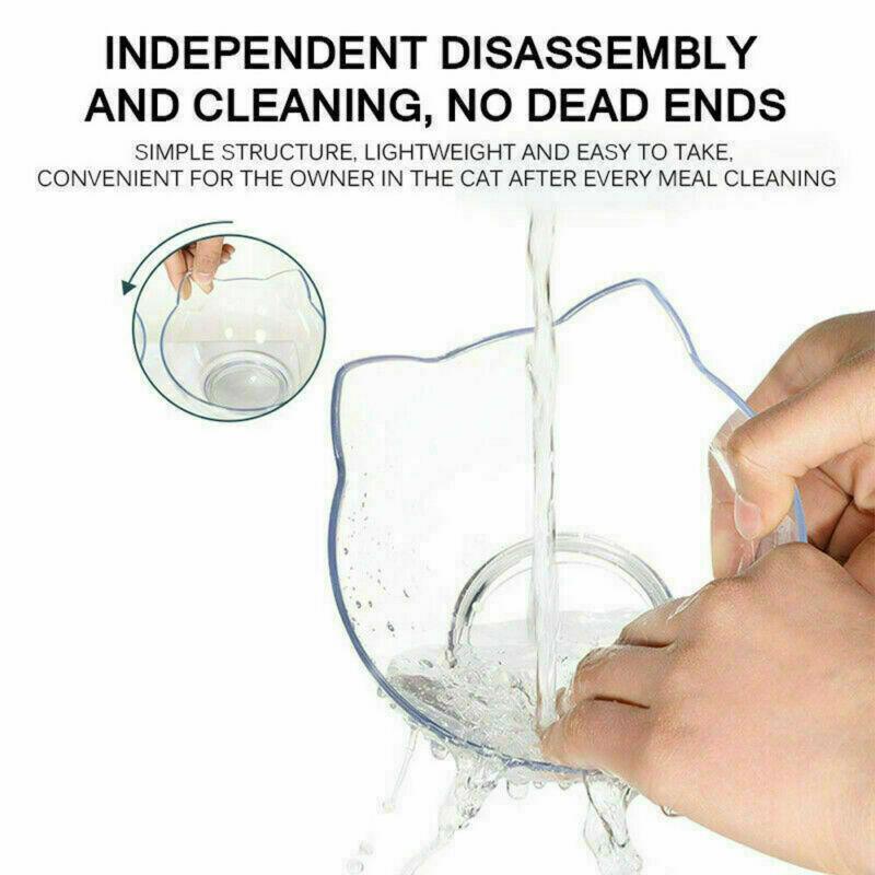 Elevated Double Pet Bowl — Black/Clear