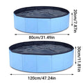 Pet Swimming Pool Foldable Portable Pool for Dogs Outdoor Summer Play - Blue-80x20cm
