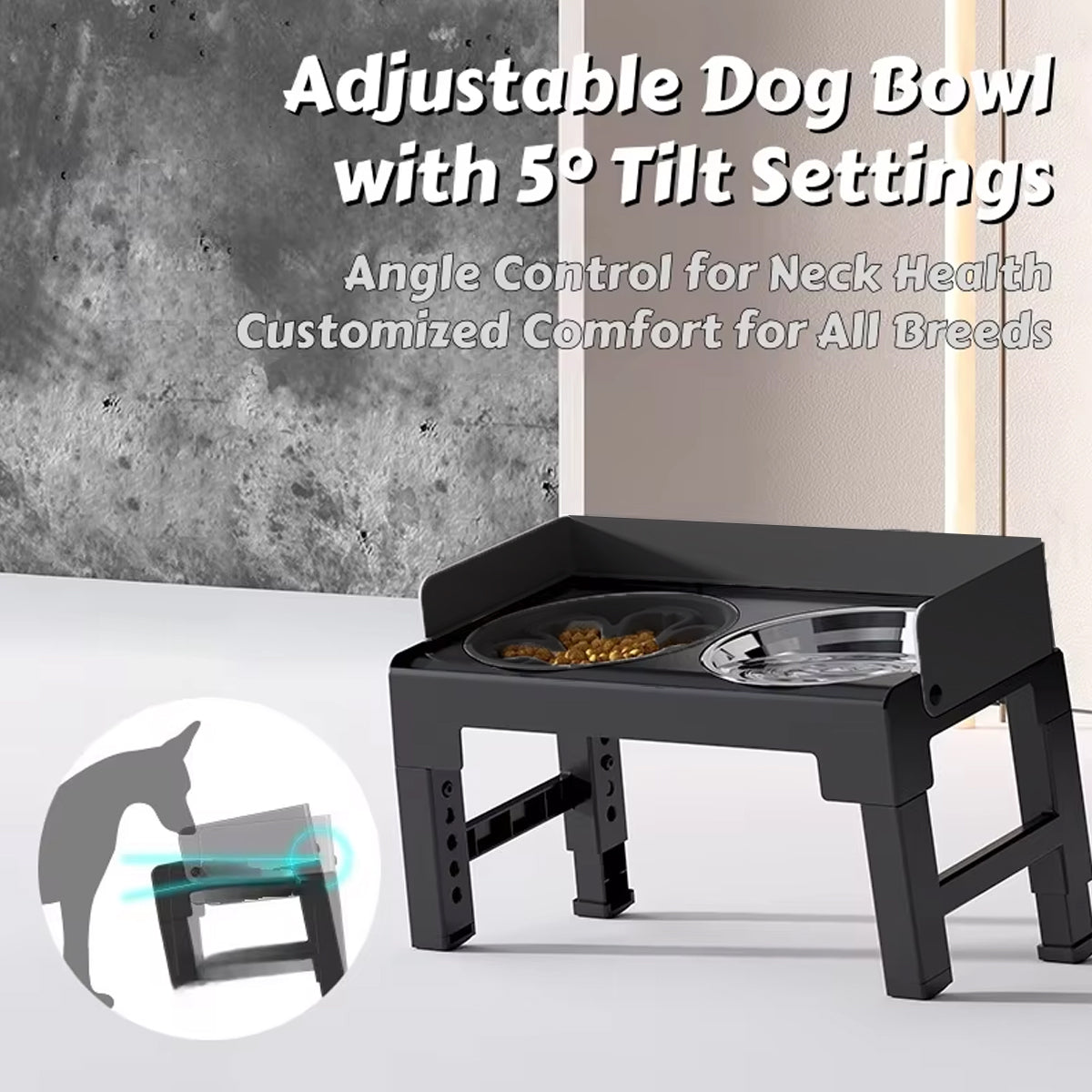 Height Adjustable Pet Feeding Bowl