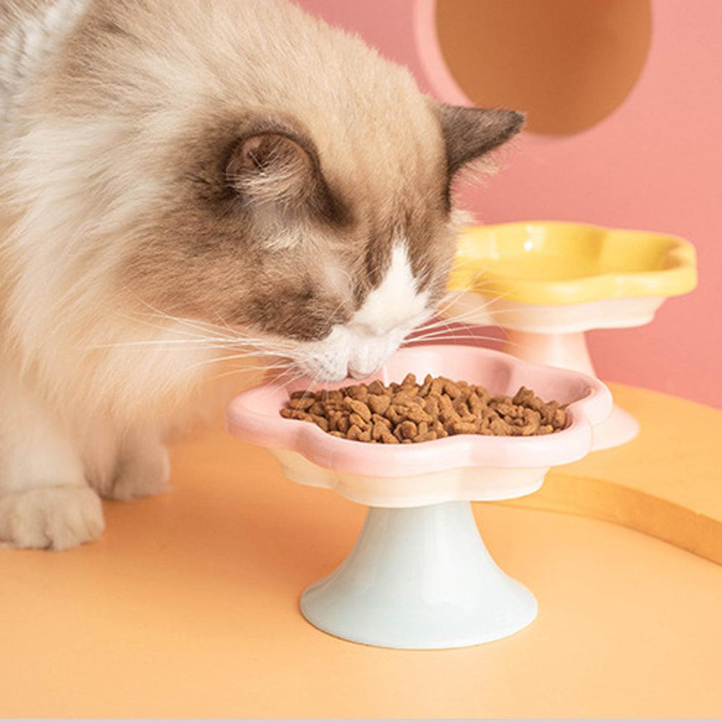 Flower Ceramic Cat Bowl