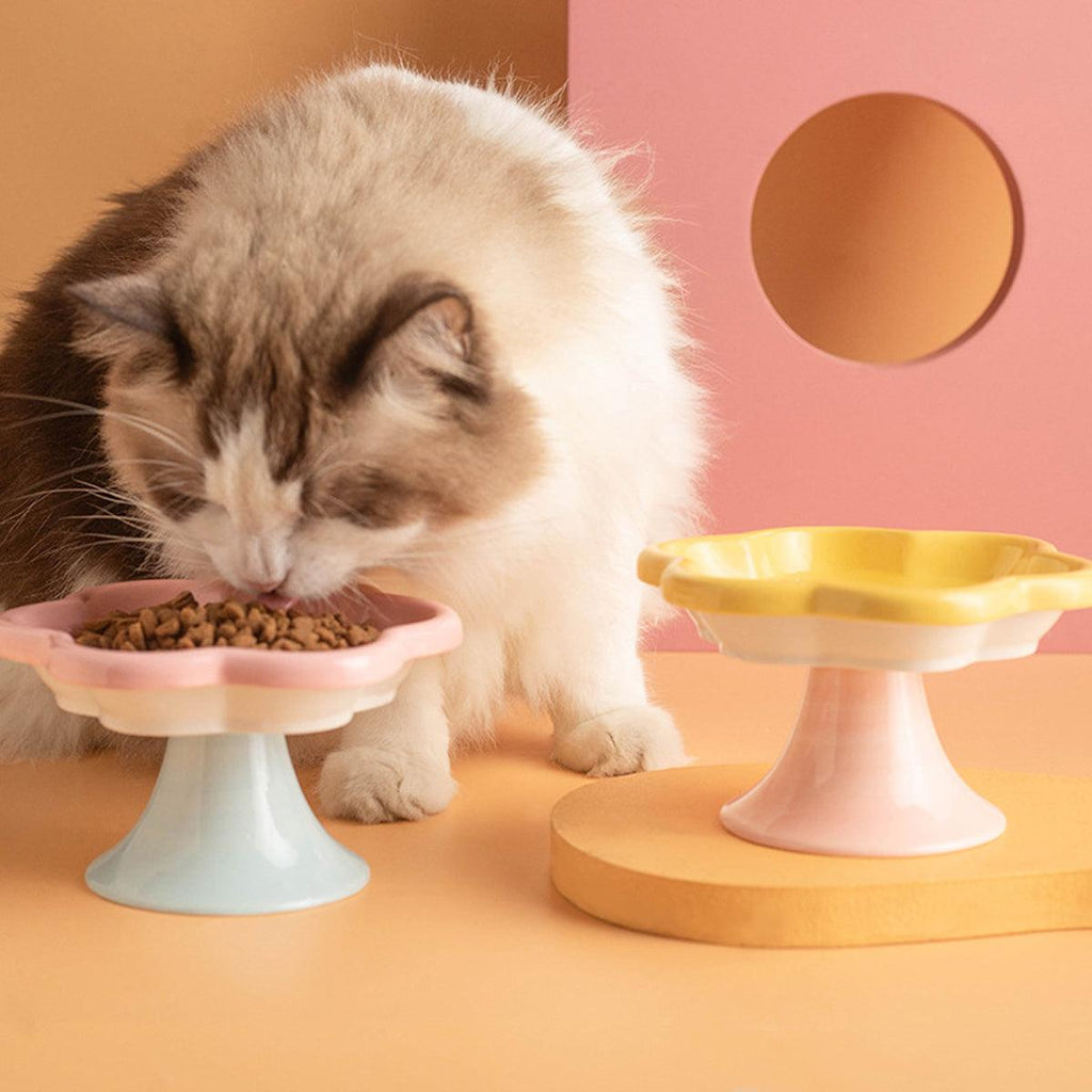 Flower Ceramic Cat Bowl