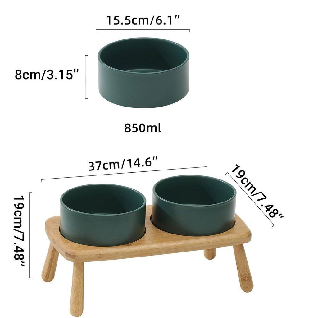 Ceramic Elevated Dog Bowl