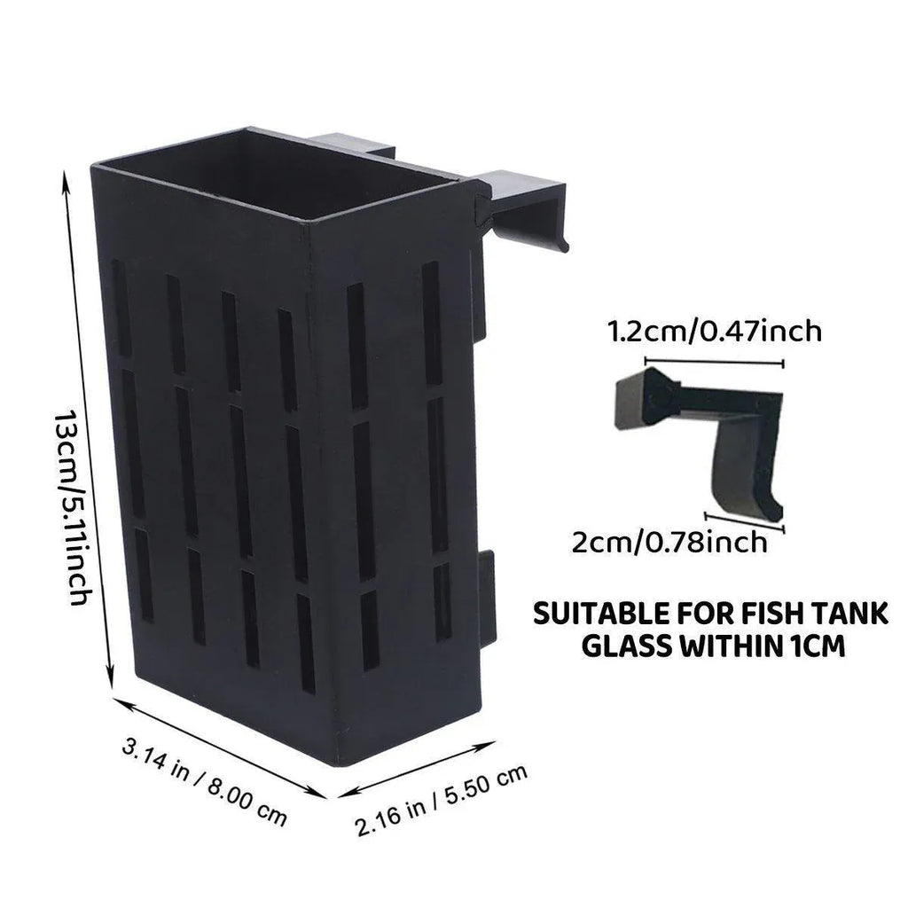 Hydroponic Plant Storage Rack Fish Tank Decoration Square Aquarium Basket Holder - White