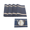 4X Anti-Slip Woven Placemat Waterproof Oil-proof Placemat Heat Resistant PVC Mat - Blue