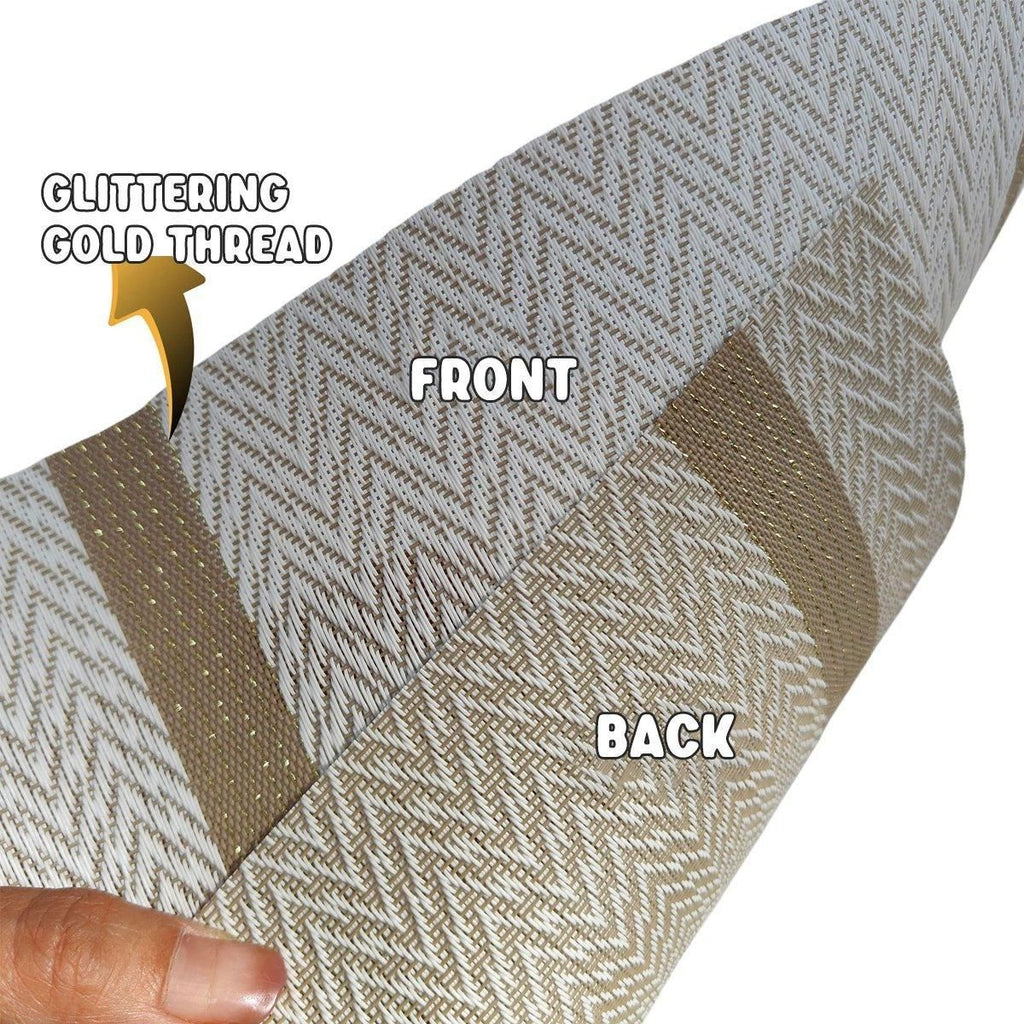 4X Anti-Slip Woven Placemat Waterproof Oil-proof Placemat Heat Resistant PVC Mat - Blue