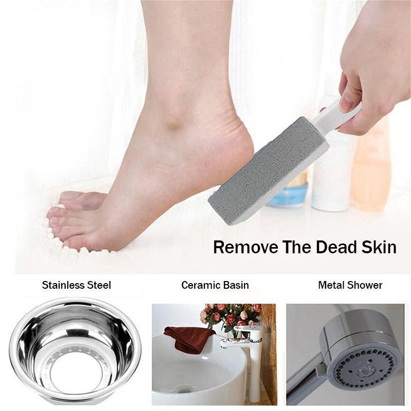 2X Toilet Bowl Brush Cleaning Pumice Stone Stains Bathtub Wand Tile Cleaner Tool