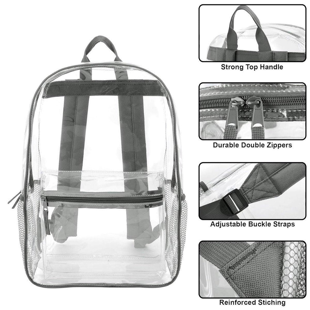 Waterproof Transparent Backpack Double Shoulder Large Capacity School Travel Bag