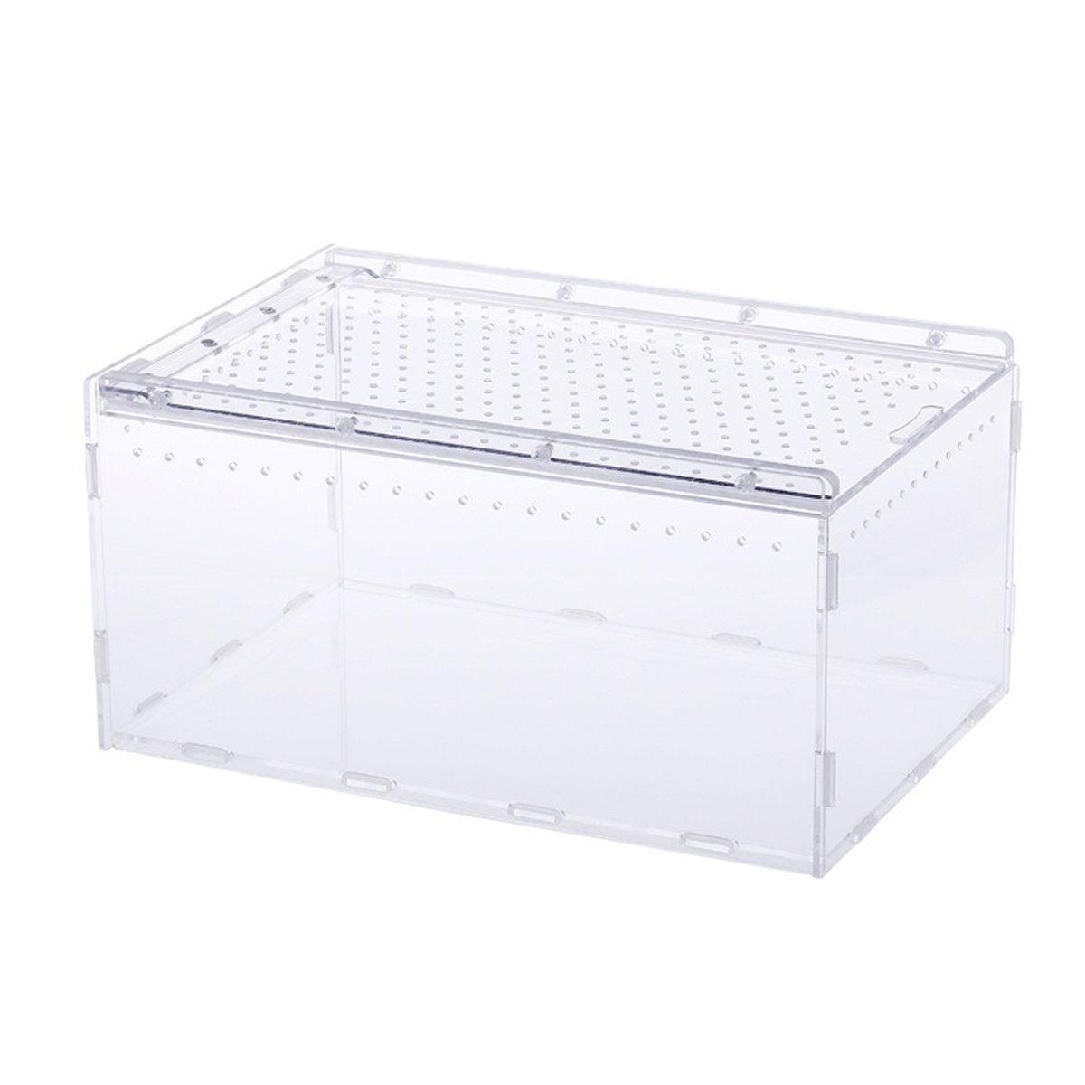 Clear Pet Box Slide Lid Reptile Breeding Habitat – Transparent Acrylic Terrarium