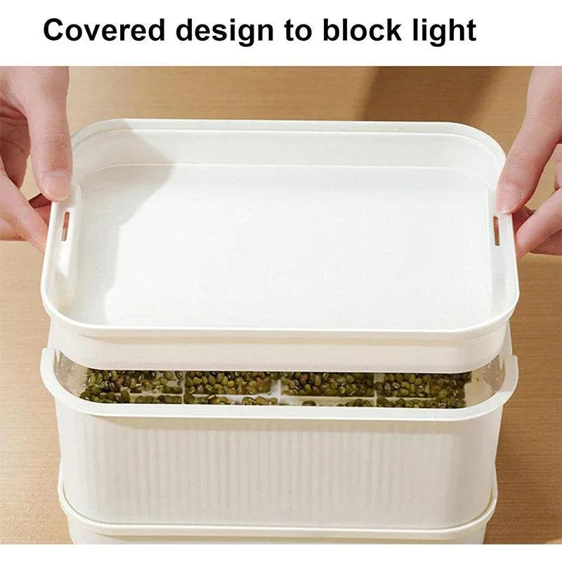 Seedling Tray Sprout Tray Soilless Hydroponic Planting Pot for Indoor Gardening - White