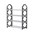 Four Layer Shoe Rack Storage Organizer Multi Tier Shoe Shelf for Entryway Closet - Black