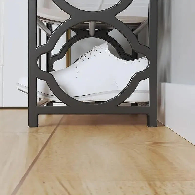 Four Layer Shoe Rack Storage Organizer Multi Tier Shoe Shelf for Entryway Closet - Black