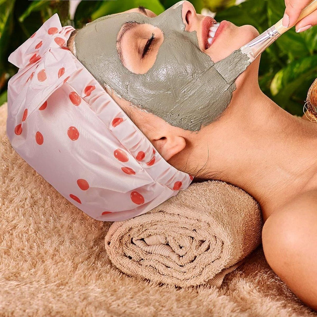 Woman Shower Cap Reusable Long Hair Large Turban Bathroom Waterproof Hair Cap - Black Background