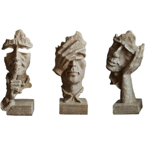 Abstract Resin Sculptures – Set of 3