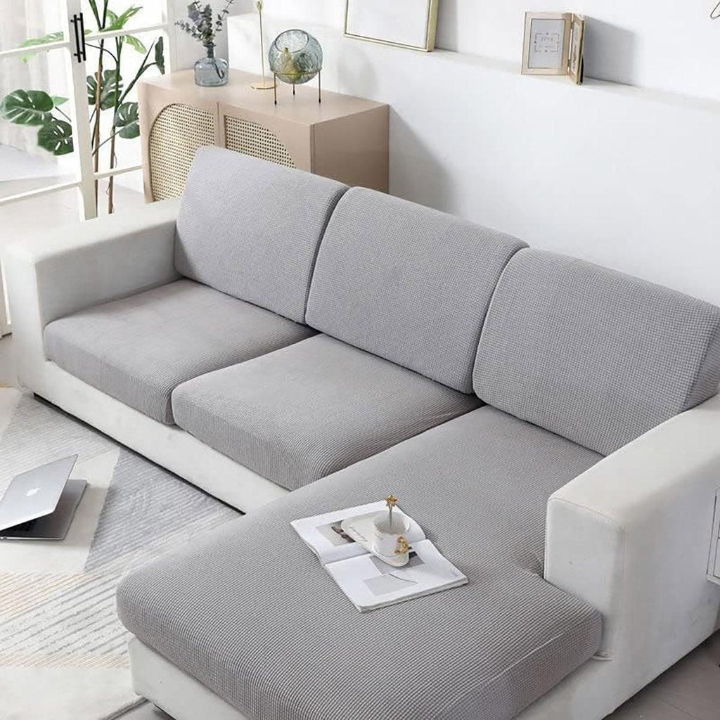 Stretch Sofa Slipcover 4 Seasons Universal Couch Protector Elastic Fabric Cover - Single-Black