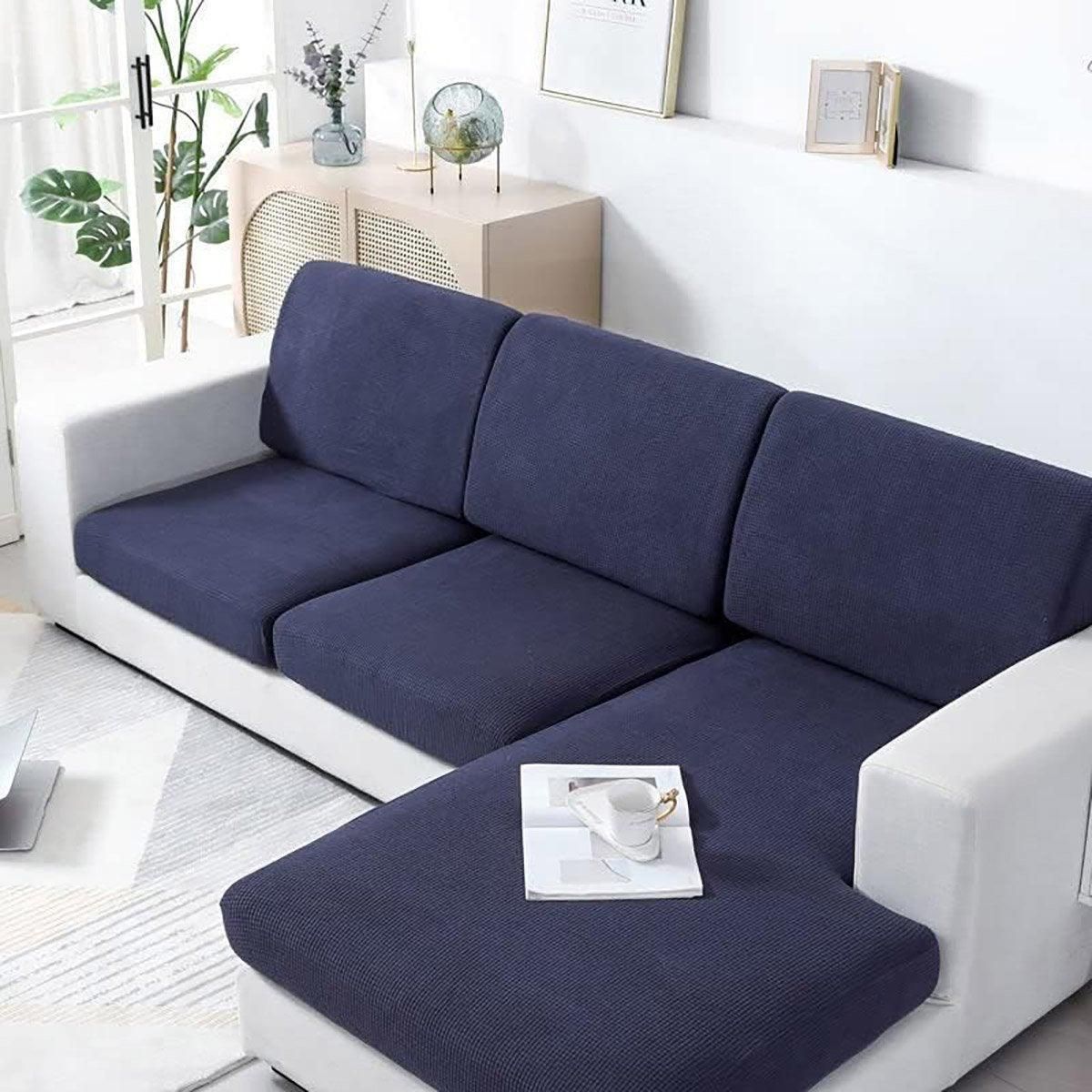 Stretch Sofa Slipcover 4 Seasons Universal Couch Protector Elastic Fabric Cover - Single-Dark-Grey
