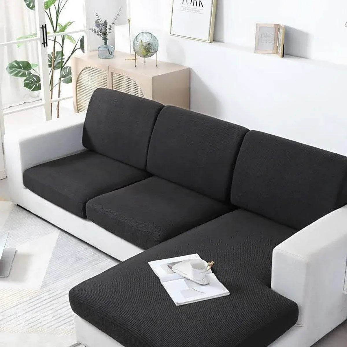 Stretch Sofa Slipcover 4 Seasons Universal Couch Protector Elastic Fabric Cover - Single-Navy