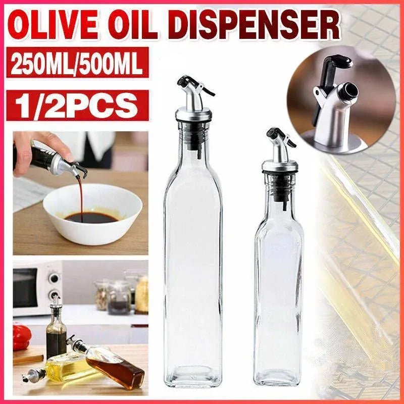 250/500ml Olive Oil Vinegar Pourer Dispenser Glass Bottle Kitchen Tools Cooking - 1 PCS/250 ML