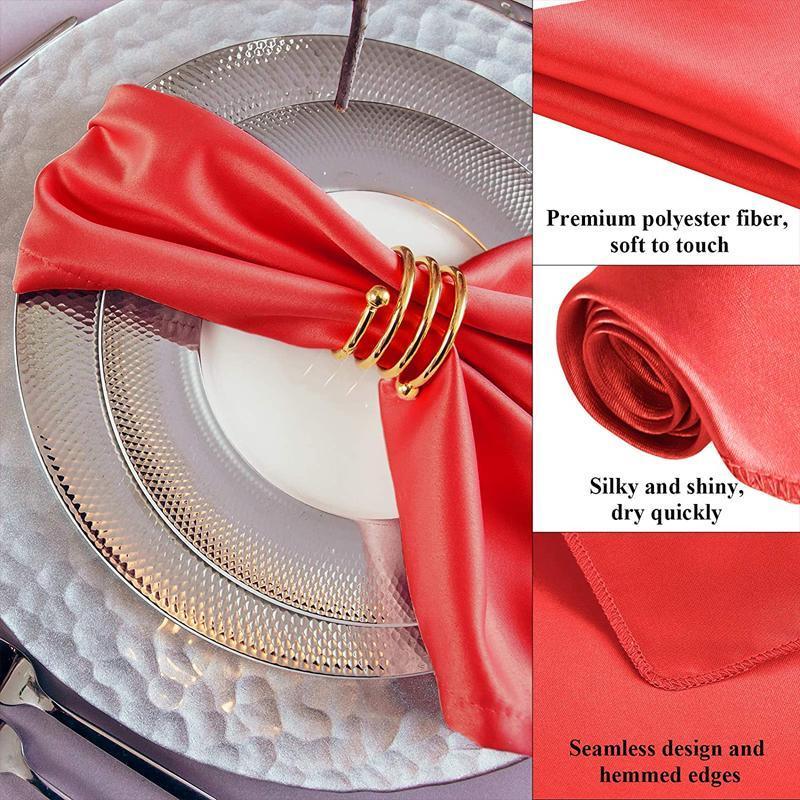 50-Pack Polyester Table Napkins – Red