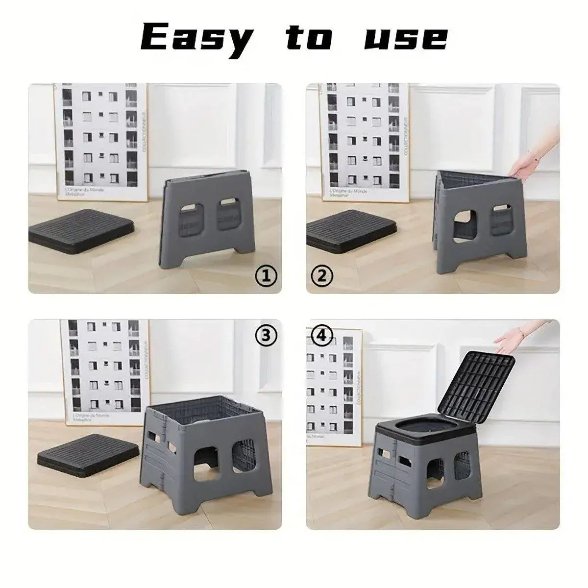 Outdoor Travel Toilet Portable Folding Stool Seat for Camping Hiking and Outdoor - Green