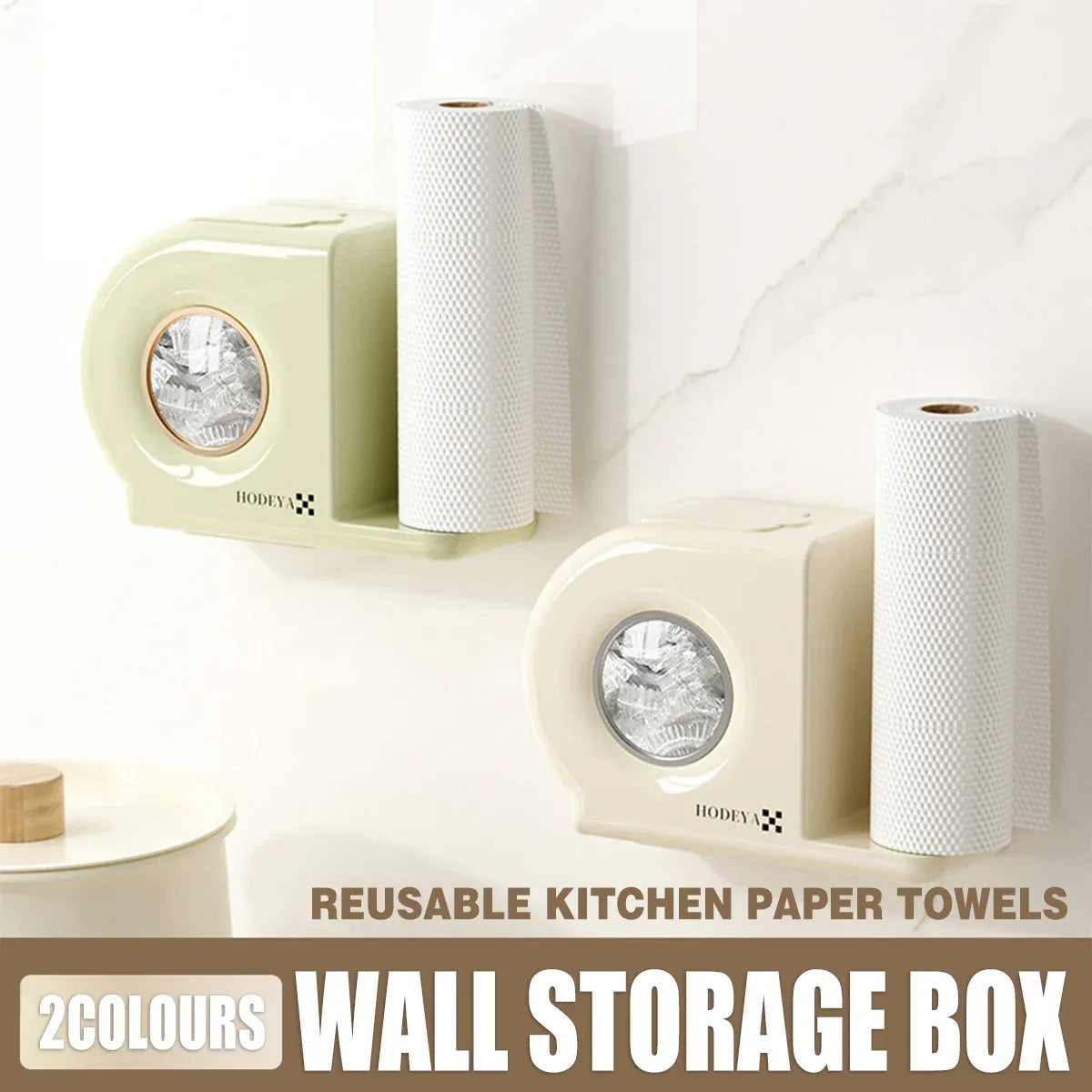 Wall-Mounted Kitchen Wrap Organiser – White