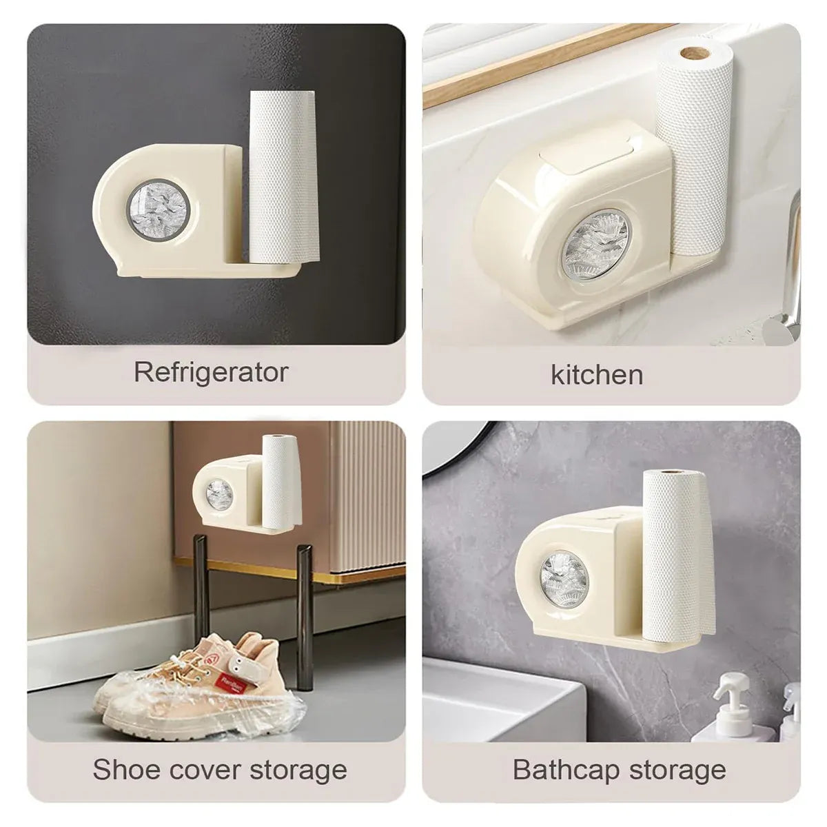 Wall-Mounted Kitchen Wrap Organiser – White