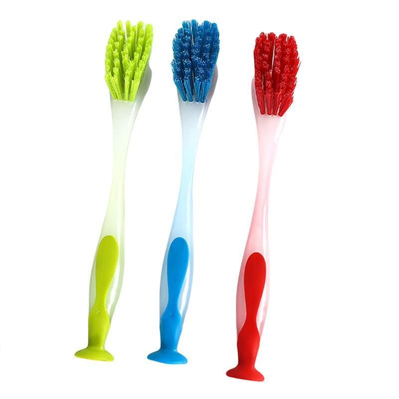 Multi Functional Long Handle Cleaning Brush Vertical Suction Kitchen Brush - Red