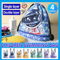 Waterproof Swim Backpack Durable Storage Bag Beach Pool Outdoor Travel - Blue-Large (Double layer)