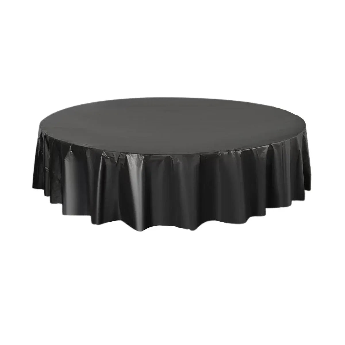 10-Pack Round PEVA Table Covers – Black