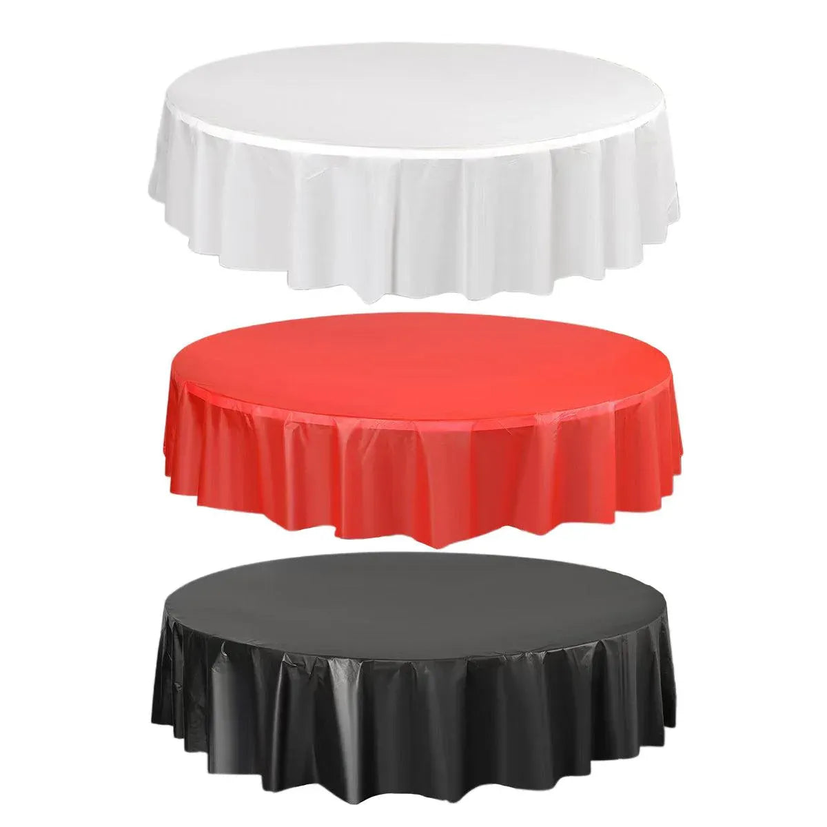 10-Pack Round PEVA Table Covers – Black