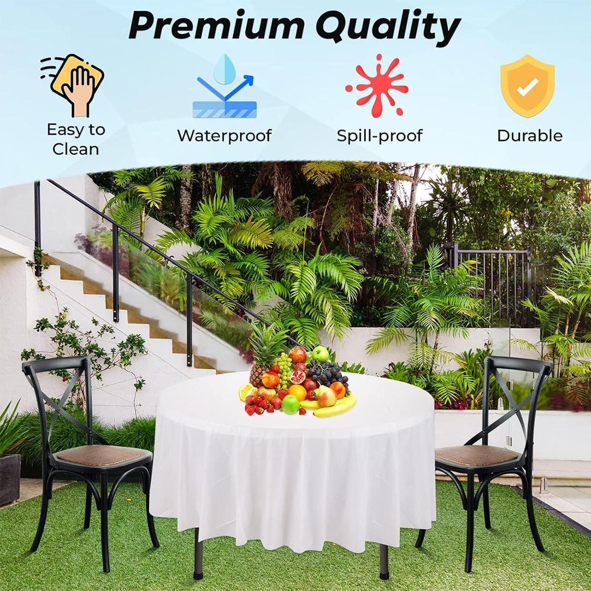 10-Pack Round PEVA Table Covers – Black