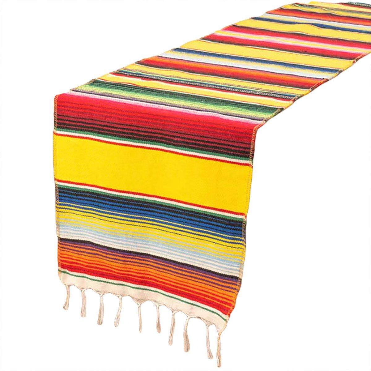 Woven Tassel Table Runner – Dark Blue
