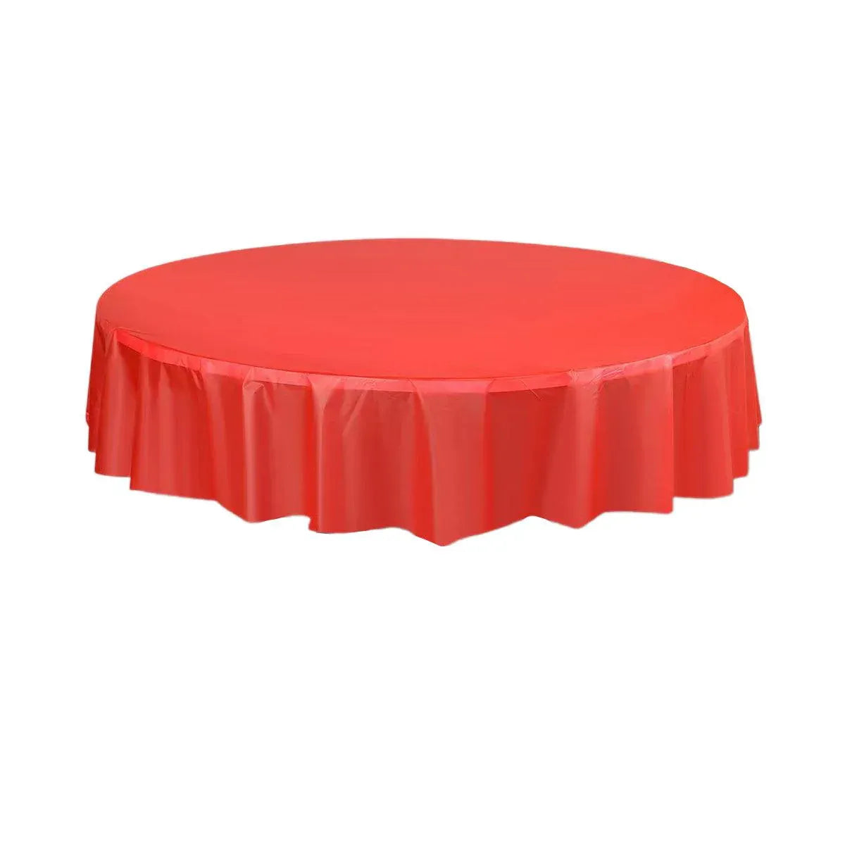 10-Pack Round PEVA Table Covers – Red